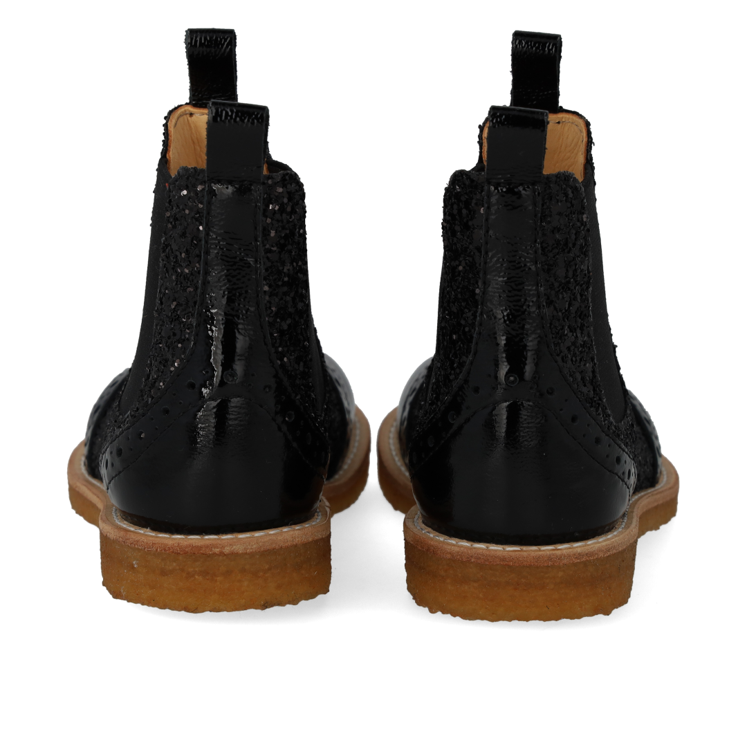 Chelsea-Boot mit Glitzer und Brogue-Details