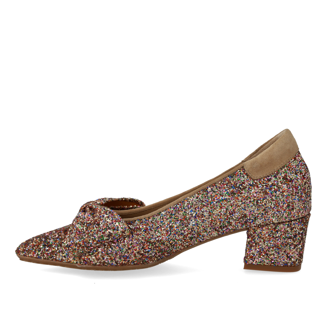 Pumps mit Schleife in funkelndem Glitzer