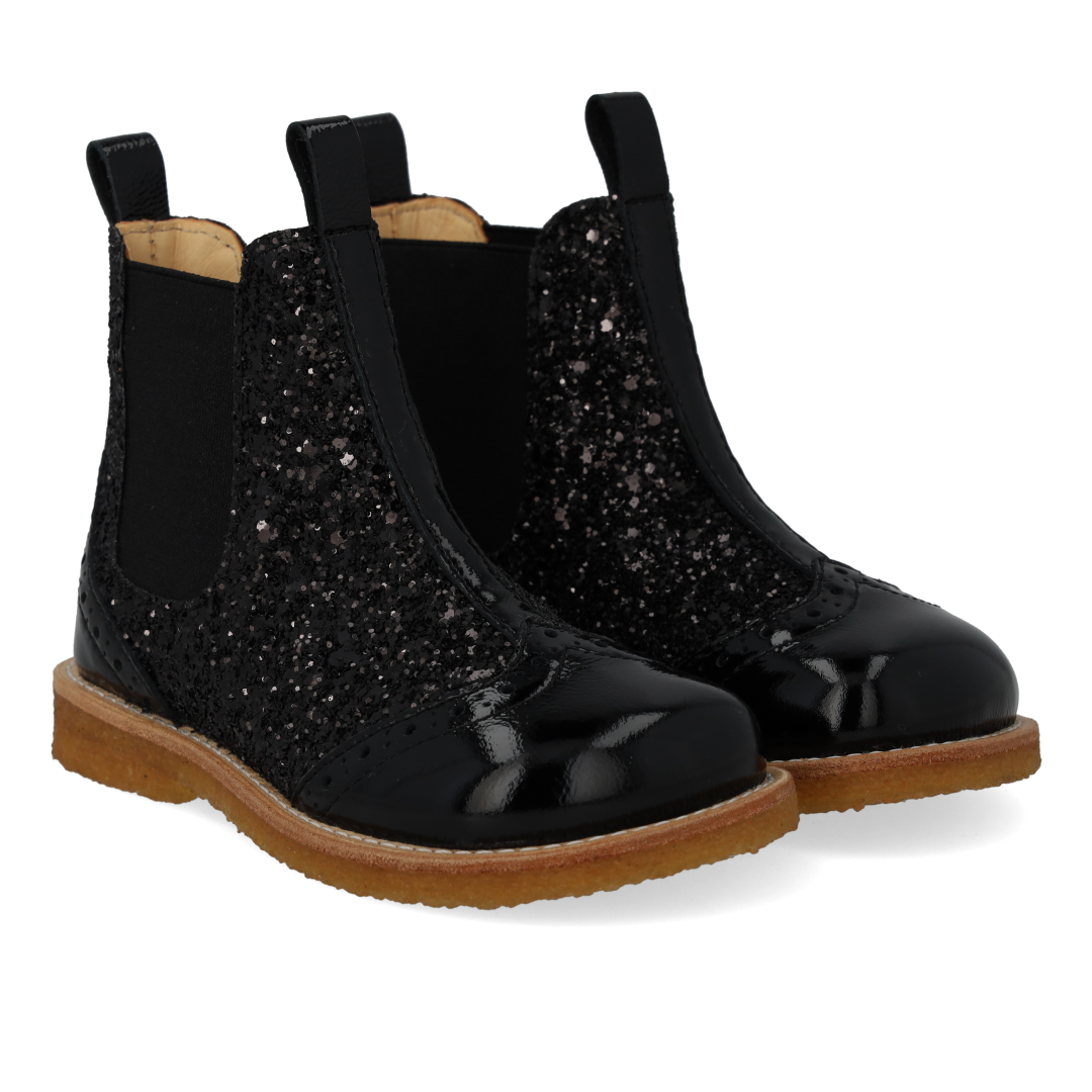 Chelsea-Boot mit Glitzer und Brogue-Details
