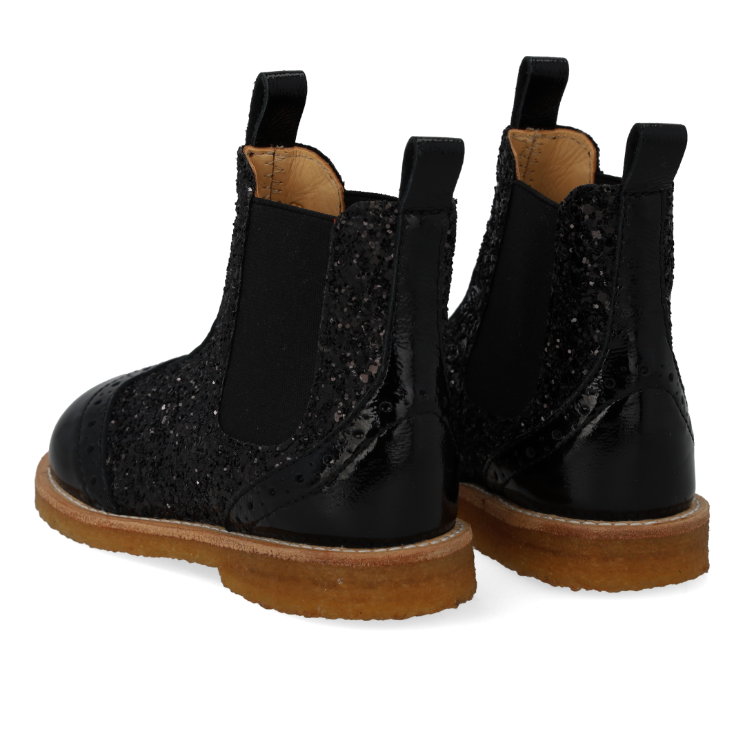 Chelsea-Boot mit Glitzer und Brogue-Details