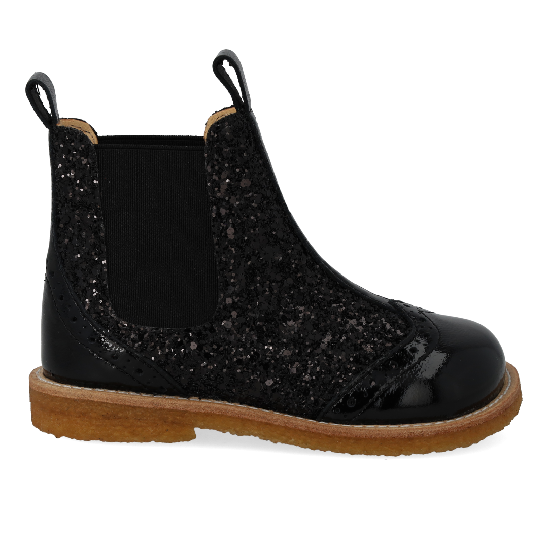 Chelsea-Boot mit Glitzer und Brogue-Details