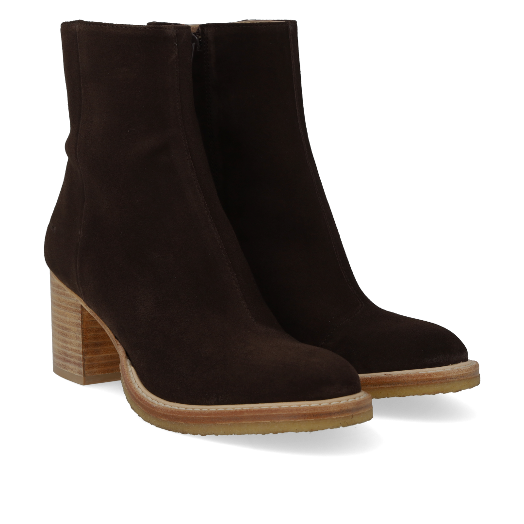 Stiefelette mit Blockabsatz und Reißverschluss